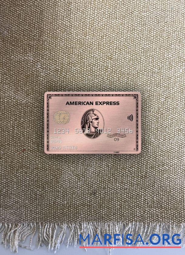 Blank USA Missouri Together Credit Union bank AMEX rose gold card photolook front template